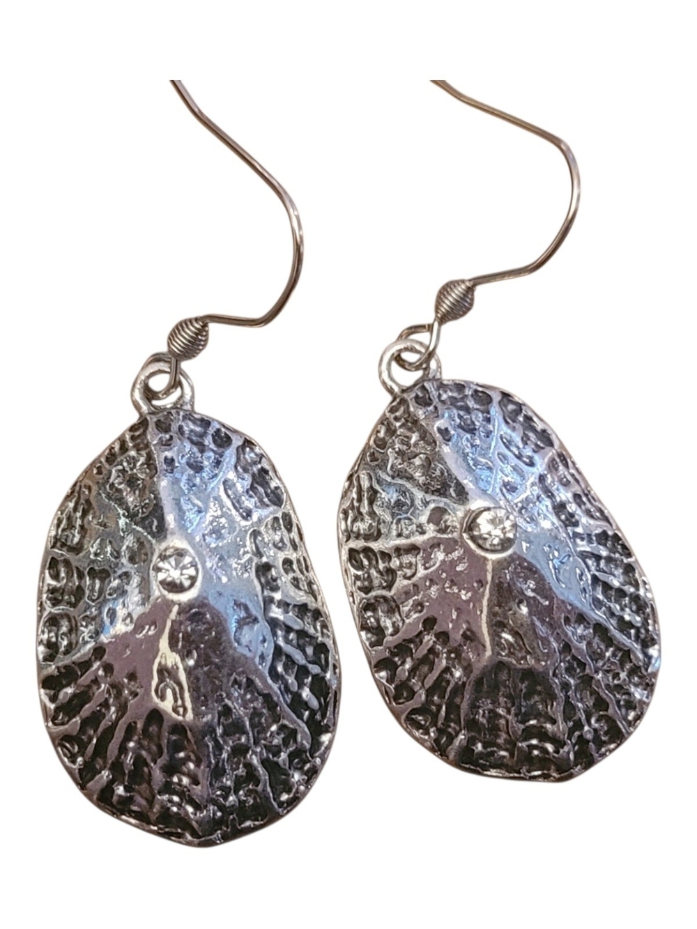 Hand Crafted Silver Shell Drop Earrings